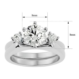 2 Carat Moissanite Solitaire Ring With 1/5 Carat Enhancer In 14 Karat White Gold