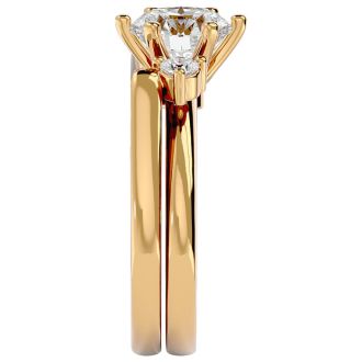 2 Carat Diamond Solitaire Ring With 1/5 Carat Enhancer In 14 Karat Yellow Gold