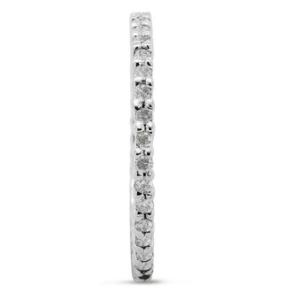 Previously Owned 3/4 Carat Diamond Eternity Ring In 14 Karat White Gold, Size 7.5