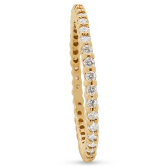 Previously Owned 3/4 Carat Diamond Eternity Ring In 14 Karat Yellow Gold, Size 7