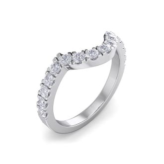 1/2 Carat Matching Moissanite Band In 14K White Gold