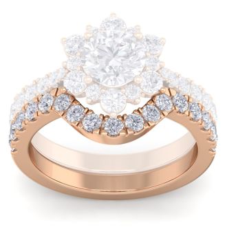 1/2 Carat Matching Moissanite Band In 14K Rose Gold