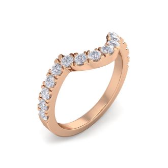 1/2 Carat Matching Moissanite Band In 14K Rose Gold