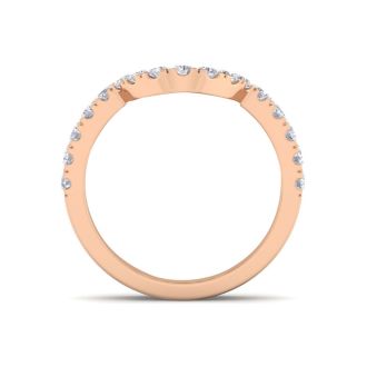 1/2 Carat Matching Moissanite Band In 14K Rose Gold