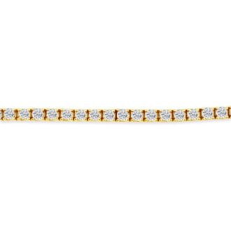 5 Carat Diamond Tennis Bracelet In 14 Karat Yellow Gold, 7 Inches. Fantastic Classic Beautiful Diamond Bracelet!