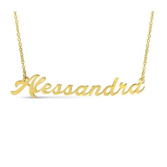 Alessandra Nameplate Necklace In Gold