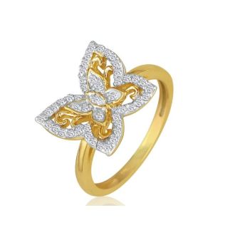 1/4ct Diamond Butterfly Ring in 10k Yellow Gold