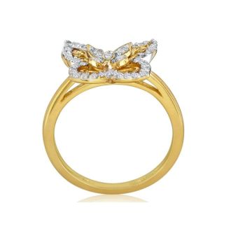1/4ct Diamond Butterfly Ring in 10k Yellow Gold