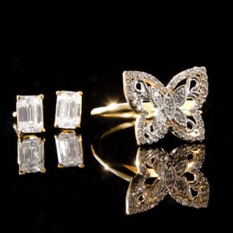 1/4ct Diamond Butterfly Ring in 10k Yellow Gold