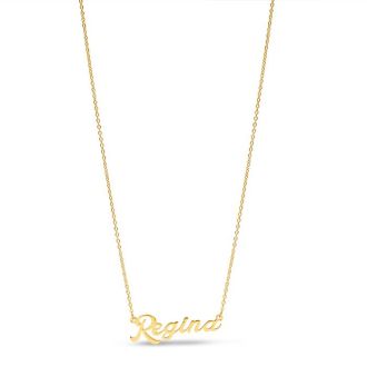 Regina Nameplate Necklace In Gold