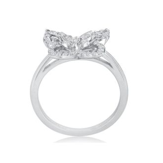 1/4ct Diamond Butterfly Ring in 10K White Gold