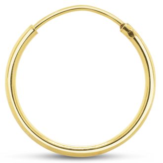 16MM Endless Hoop Earrings In 14 Karat Yellow Gold Over Sterling Silver