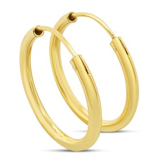 20MM Endless Hoop Earrings In 14 Karat Yellow Gold Over Sterling Silver