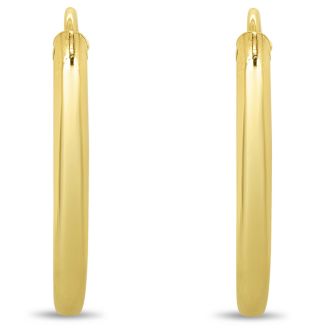 20MM Endless Hoop Earrings In 14 Karat Yellow Gold Over Sterling Silver