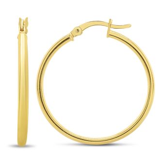 30MM Classic Hoop Earrings In 14 Karat Yellow Gold Over Sterling Silver