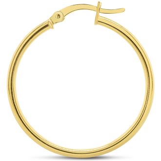 30MM Classic Hoop Earrings In 14 Karat Yellow Gold Over Sterling Silver