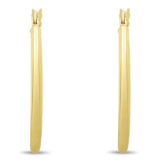 30MM Classic Hoop Earrings In 14 Karat Yellow Gold Over Sterling Silver