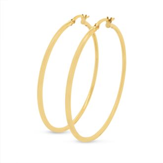 50MM Classic Hoop Earrings In 14 Karat Yellow Gold Over Sterling Silver