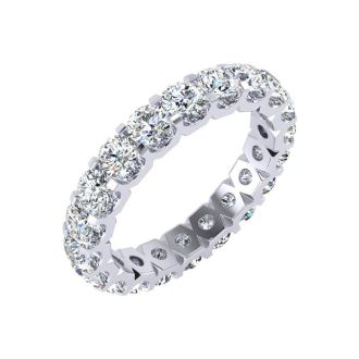 3 Carat Round Moissanite Eternity Ring In 14 Karat White Gold, Ring Size 6