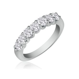 1 Carat Diamond Wedding Band In 14 Karat White Gold