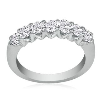 1 Carat Diamond Wedding Band In 14 Karat White Gold