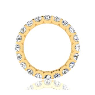 3 Carat Round Moissanite Eternity Ring In 14 Karat Yellow Gold, Ring Size 8.5
