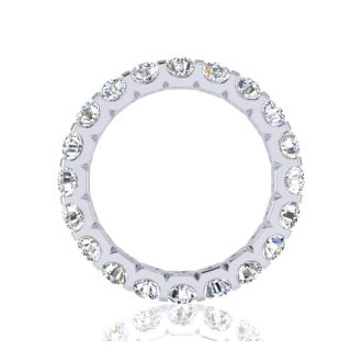 3 Carat Round Moissanite Eternity Ring In Platinum, Ring Size 9