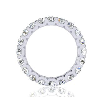 3 Carat Round Diamond Eternity Ring In 14 Karat White Gold, Ring Size 7