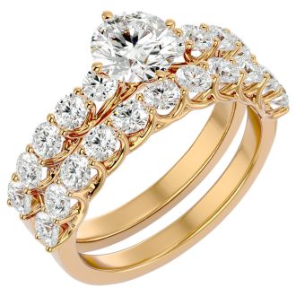 2 1/2 Carat Diamond Bridal Set In 14 Karat Yellow Gold