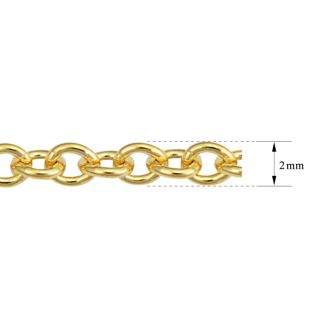 20 Inch 1MM Cable Chain In Yellow Gold Over Sterling Silver
