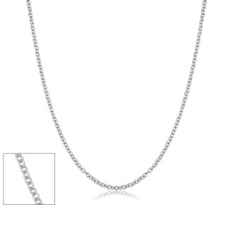 18 Inch 1MM Cable Chain In Platinum Overlay