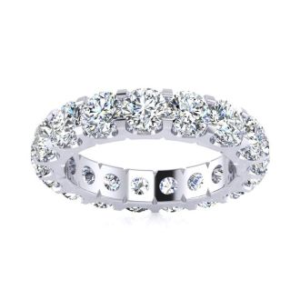 4 Carat Round Moissanite Eternity Ring In 14 Karat White Gold, Ring Size 7.5