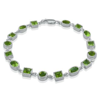 Peridot Jewelry: 7.45ct Peridot Bracelet in Sterling Silver | Silver Jewelry