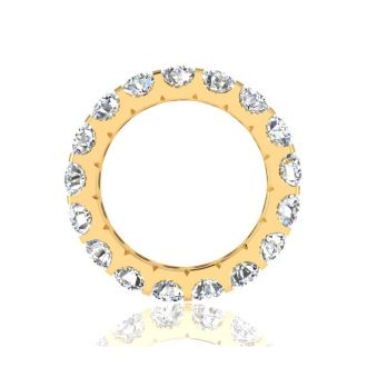 4 Carat Round Diamond Eternity Ring In 14 Karat Yellow Gold, Ring Size 8.5