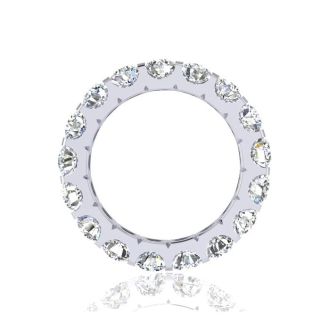4 Carat Round Diamond Eternity Ring In Platinum, Ring Size 8.5