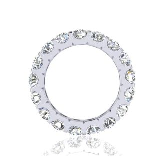 4 Carat Round Diamond Eternity Ring In 14 Karat White Gold, Ring Size 7