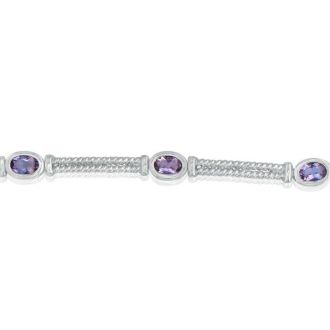 Amethyst Gemstone Jewelry: 2.25ct Rope Style Amethyst Gemstone Bracelet in Sterling Silver | Silver Jewelry