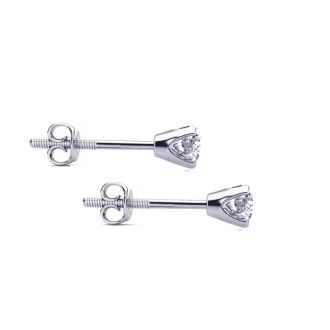 1/3 Carat Colorless Diamond Stud Earrings In White Gold. New Item, Amazing Price!