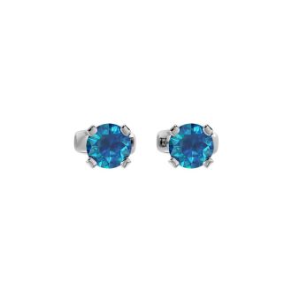 1/3 Carat Blue Diamond Stud Earrings In White Gold