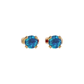 1/3 Carat Blue Diamond Stud Earrings In Yellow Gold