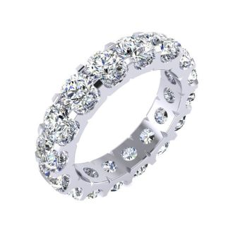 5 Carat Round Diamond Eternity Ring In 14 Karat White Gold, Ring Size 5