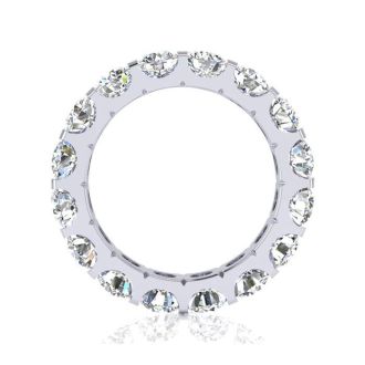 5 Carat Round Diamond Eternity Ring In 14 Karat White Gold, Ring Size 7.5