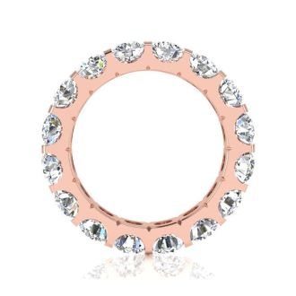 5 Carat Round Diamond Eternity Ring In 14 Karat Rose Gold, Ring Size 9.5
