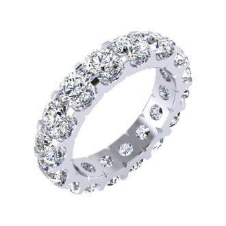 5 Carat Round Diamond Eternity Ring In Platinum, Ring Size 6