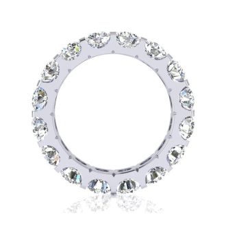 5 Carat Round Diamond Eternity Ring In Platinum, Ring Size 6