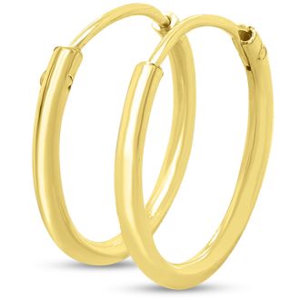 10MM Endless Hoop Earrings In 14 Karat Yellow Gold Over Sterling Silver