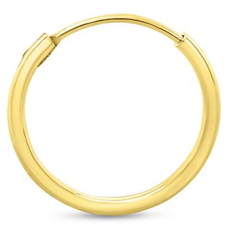 10MM Endless Hoop Earrings In 14 Karat Yellow Gold Over Sterling Silver