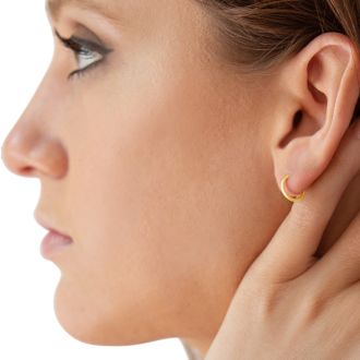 10MM Endless Hoop Earrings In 14 Karat Yellow Gold Over Sterling Silver