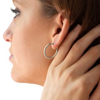 Silver Hoop Earrings 20MM Endless Hoop Earrings