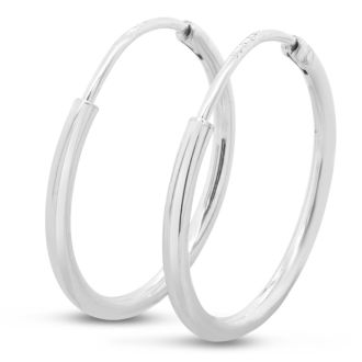 16MM Endless Hoop Earrings In Sterling Silver
